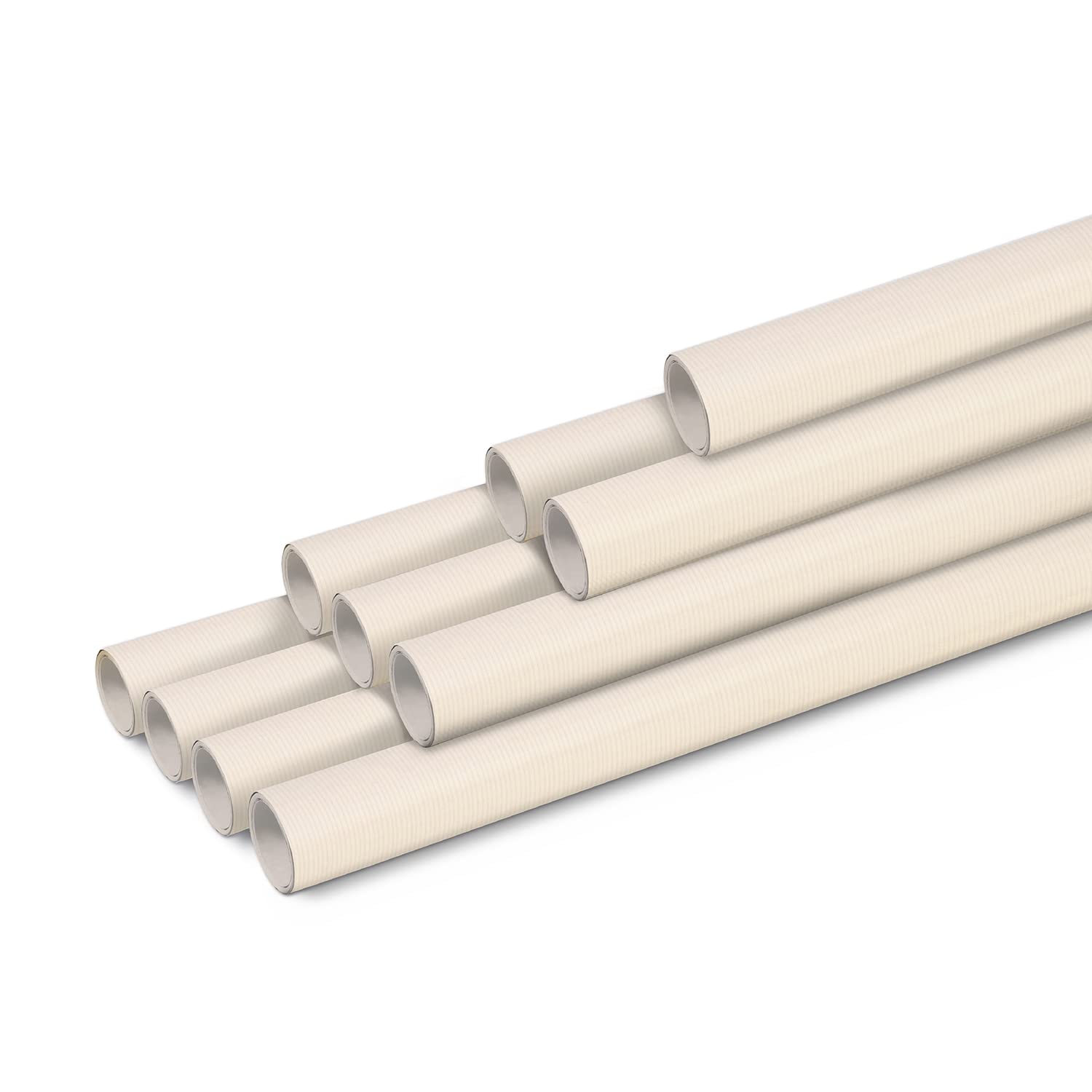 Clairefontaine 95702C - Box of 10 Rolls of Recycled Coloured Kraft - Dimensions: 3x0,70m - Recycled Kraft 65g - Colour: Ivory - Gift Wrapping, Arts Crafts, DIY