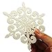 Coasters Set of 12 Felt Absorbent Snowflake Coaster for Drinks - Desktop Protection Prevent Furniture Damage - Ivory White Absorbs Moisture - Tabletop Drink Coasters - 2 Style