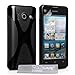 Yousave Accessories Huawei Ascend Y300 Case Black X-Line Silicone Gel Cover