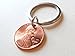 2010 Penny Keychain With Heart Around Year; Engraved Couples Keychain, 14 Year Anniversary