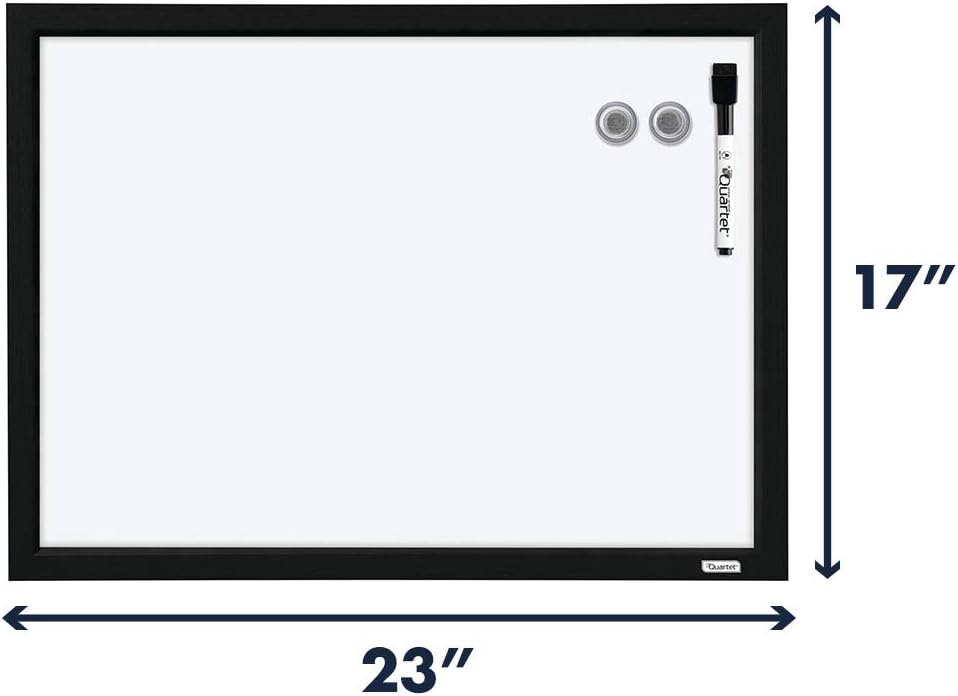 Quartet Magnetic Whiteboard, 17 x 23 inches White Board, Dry Erase Board, Black Frame (MWDW1723M-BK): Office Products