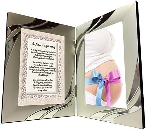 Gift to New Mom from Baby Sweet Sentimental Love Poem in 4x6 Inch Silver Double Picture Frame - Mother's Day, Birthday, Wedding, Christmas, Valentines Day - Just Add A Photo by Words Matter Gifts