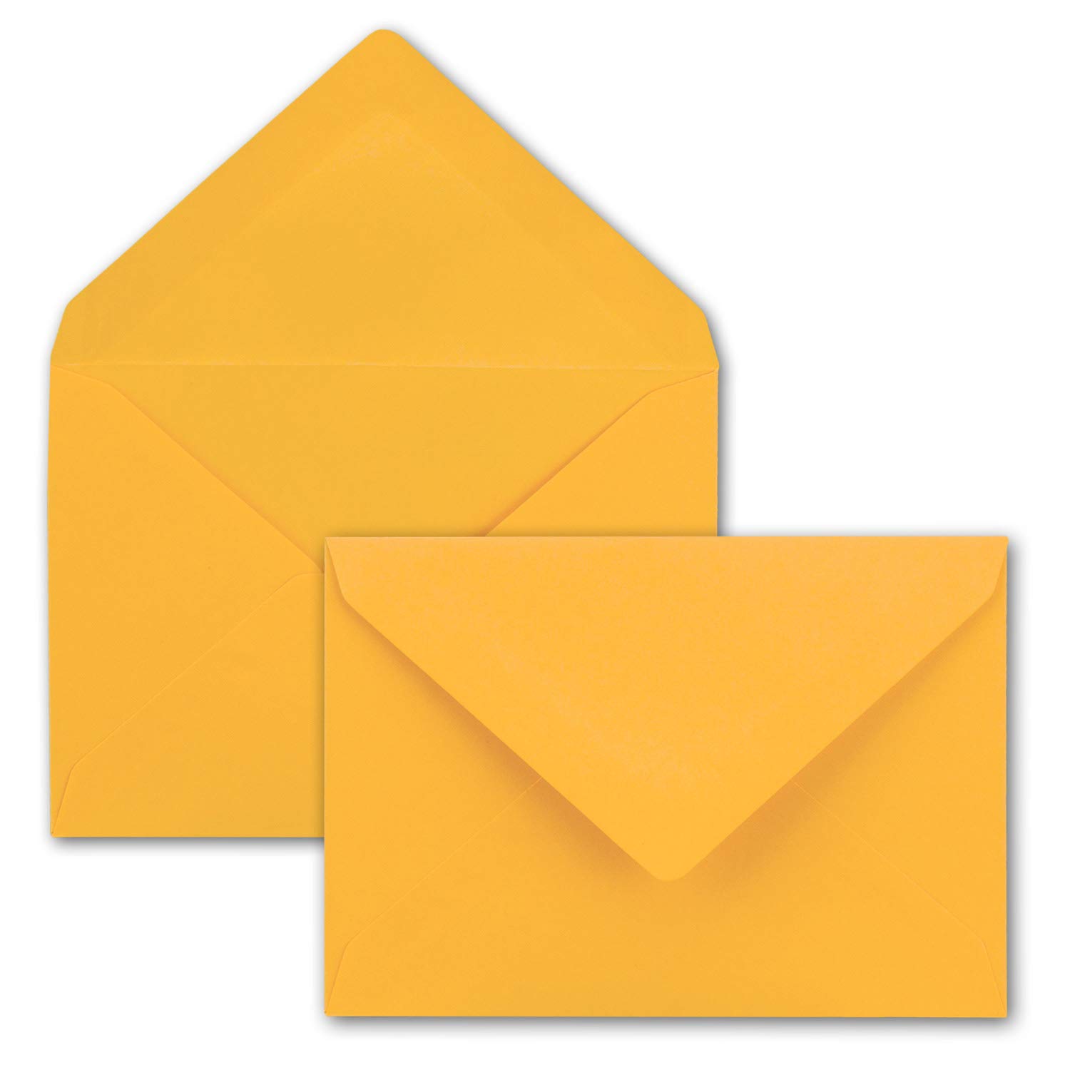 FarbenFroh by GUSTAV NEUSER 50x small envelopes in golden yellow DIN C7 8.1 x 11.4 cm with pointed flap and wet glue in 80 g/m² small blank mini envelope