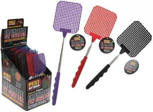 Pest Attack Extendable Fly Swatter 70cm (Light Blue)