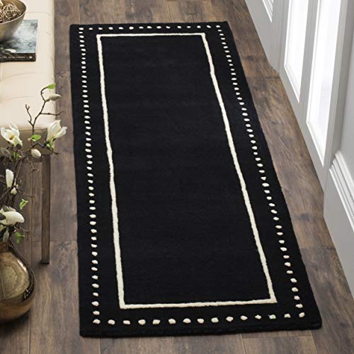 SAFAVIEH Bella Collection Runner Rug - 2'3" x 11'7", Black & Ivory, Handmade Do…