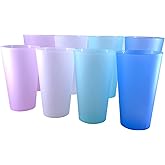 AOYITE Large Plastic Cups Reusable - 32 oz Big Drinking Cups set of 8 - BPA Free Dishwasher Safe Water Tumblers - Unbreakable Drink Cup for Kids Kitchen Outdoor