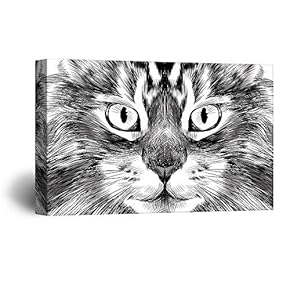Canvas Wall Art-Cute Cat and Dog-Canvas Prints Home Artwork Decoration for Living Room,Bedroom - 12x18 inches