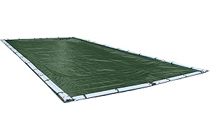 Robelle 20 x 40 ft Professional Green Winter Pool Cover for Inground Pools, 5 ft Overlap (25 x 45 ft Cover Size), Solid 12 x 12 Scrim, 3.7 oz/yd2, 15-Year Warranty, Style: 372040R