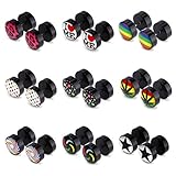 Charisma Acrylic Screw Back Dumbbell Fake Cheaters Faux Illusion Plugs Tunnel Stud Earring Set