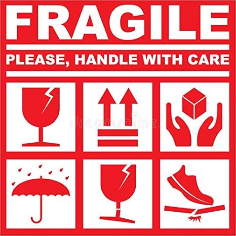 Fragile Stickers Pack of 50 - Handle with Care - Packaging Material