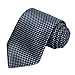 KissTies Plaid Navy Blue Tie Extra Long Necktie + Gift Box (63'' XL)