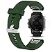 TUSITA Replacement Silicone Strap Band WristBand Accessory For Garmin Fenix 5S With Screen Protector(Olive)