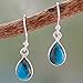 NOVICA Reconstituted Turquoise .925 Sterling Silver Dangle Earrings, Beautiful Blue Goddess'