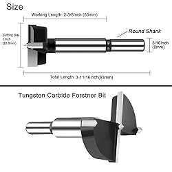 NICAVKIT 1 Inch Carbide Forstner Drill Bit, Carbide