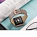 bayite Leather Bands with Frame Compatible Fitbit Blaze，Replacement Accessory Wristband Straps Women Men, Gray