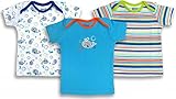 Spencer's Boys Variety 3 Pack Lap Shoulder Shirts- Whales- 0/3M
