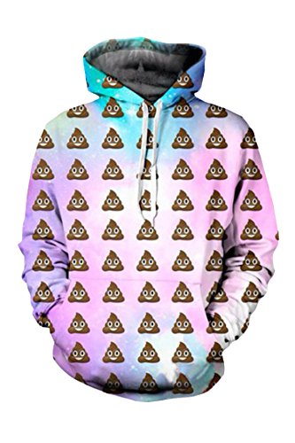 Cutiefox Unisex Hipster Sweatshirt Pullover Drawsting Emoji Hoodie