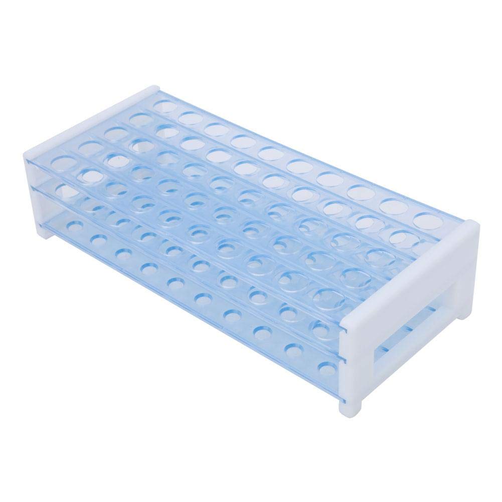 Large Capacity Tube Holder, 3 Layer Plastic Tube Holder 50 Holes Detachable Test Tube Rack for Laboratory, Tubes of Dia.≤16mm, PS Material (50 Holes)