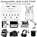 Multi Plug Outlet, 3 Outlet 2 USB Port Wall Charger with Universal Travel Adapter, 250V to 110V Voltage Converter for US/UK/EU/AU/CN/JP Worldwide Plug Adapter (White)