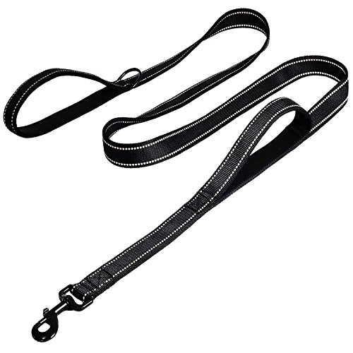 Double handle dog leash, 5 ft heavy duty training reflective dog …
