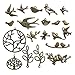 Youdiyla 58 PCS Birds Tree Charms Collection - Mixed Bird Life of Tree Leaves Swallows Branch Connector Metal Pendants for Jewelry Making DIY Findings (Bronze HM13)