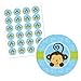 Blue Monkey Boy - Baby Shower or Birthday Party Cupcake Wrapper and Pick - Cupcake Decorating Kit - Set of 24