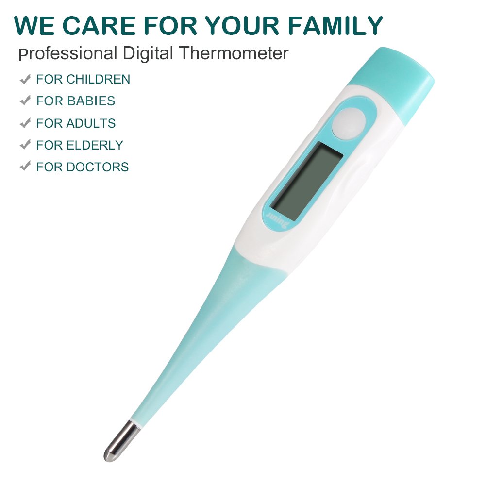 Digital Medical Thermometer - JUNING Oral Thermometer Temperature 30 Seconds Reading Easy Accurate and Rectal Thermometer for Children and Adults with Fever Indicator