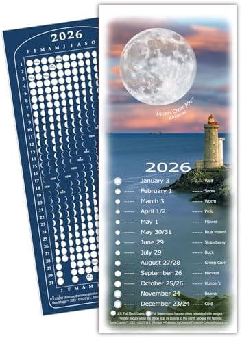 2026 Moon Calendar Card (5 pack): Lunar Phases, Eclipses, and More