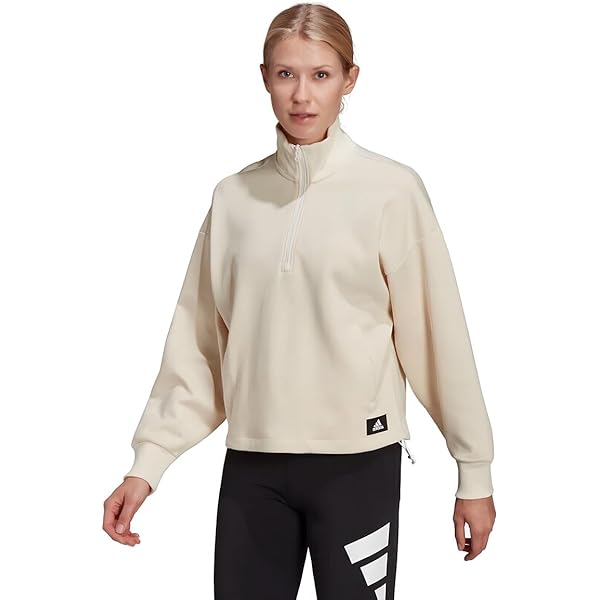 PUMA Womens Yona Half-Zip Crew Casual - Off White - Size L