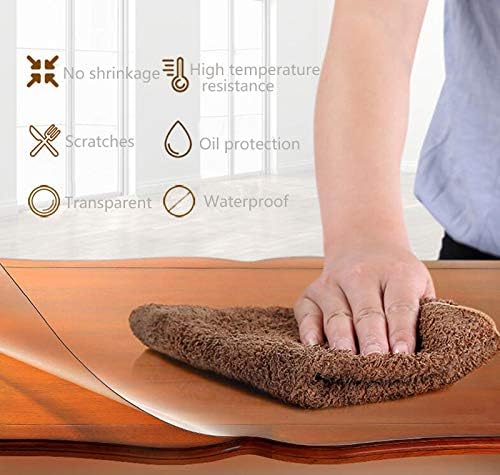 VITA FELICE PVC Table Protector Clear Plastic Waterproof Table Cover for Dining Table Heavy Duty Wipe Clean Transparent Mat,Tablecloth for Worktop Kitchen Restaurant Party Events (70x140cm) - Image 5