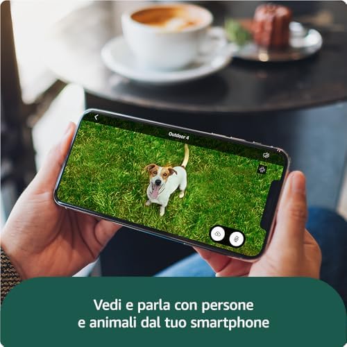 Videocamera Blink Outdoor 4 - Videocamera di sicurezza smart HD wireless, autonomia di due anni, compatibile con Alexa - Solo videocamera supplementare - IP65