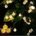 Solar Crystal Ball String Lights,WONFAST Waterproof 20ft 30 LED Crystal Globe Fairy Lights with 2 Modes Crystal Ball Globe Lights for Garden Yard Christmas Decorations(Warm White)
