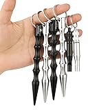 amathings 4 pieces ! (4 pack) Kubotan in black and silver ergonomic grip and keyring 100% legal by