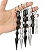 amathings 4 pieces ! (4 pack) Kubotan in black and silver ergonomic grip and keyring 100% legal by