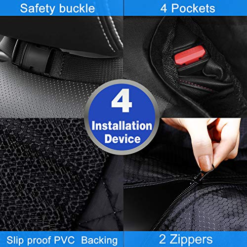 Fityou Dog Car Seat Covers, Waterproof Pet Seat Cover Hammock 600D Oxford Fabric Scratch Proof & Non Slip Bench Seat Cover Compatible for Middle Seat Belt and Armrest Fits Most Cars, Trucks, SUVs - Thumbnail 3