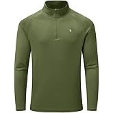 BASUDAM Men's Workout Shirts Quick Dry UPF 50+ Sun Protection Long Sleeve Quarter Zip Pullover Athletic T-Shirts