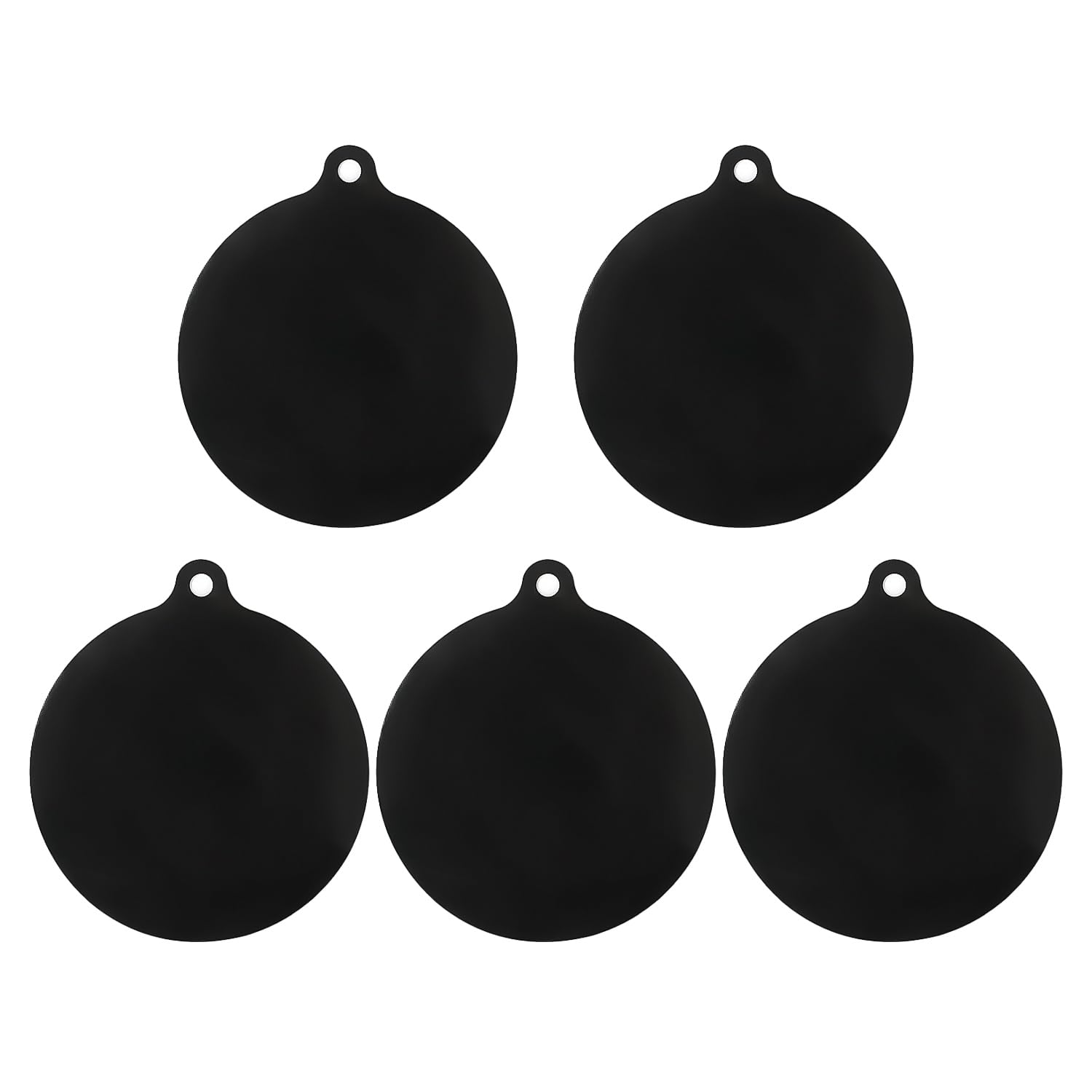 TYGFRT 5-Piece Black Silicone Mats, Round Induction Cooker Protective Mats, Anti-Slip, Heat-Resistant, Kitchen Supplies