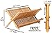 Bamboo Dish Drying Rack | 2 Tier & Folding Collapsible | 18.5