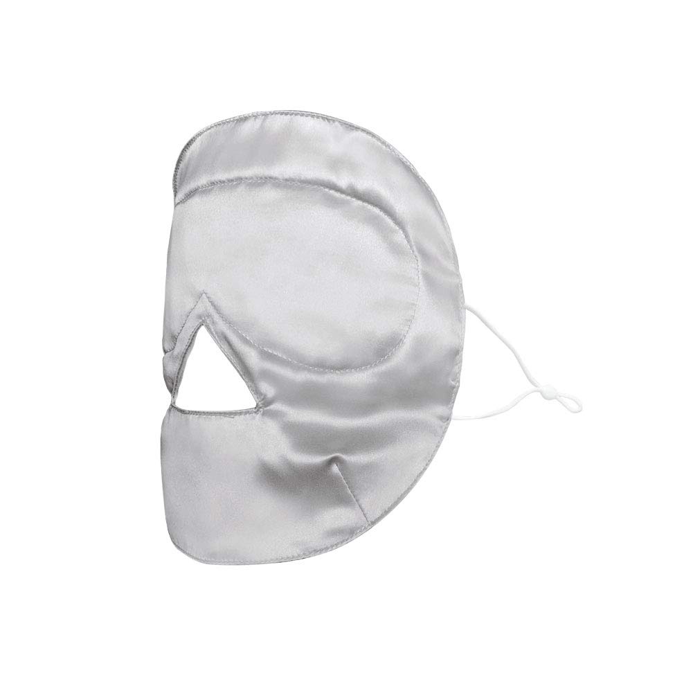 THXSILK Silk Mask, Hyaluronic Acid Semi-enclosed Mask, Hydrating and Deep Moisturizing, Anti-Ageing Anti-Wrinkle, 100% Mulberry Silk Mask - Grey