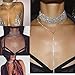 Woman Ladies Fashion Crystal Choker Necklace Sweater Necklace Long Pendant Wedding Party Jewelry
