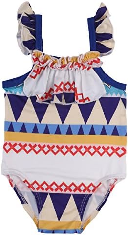 Baby Girls Swimwear One Piece Swimsuits Beach Wear (12-18 Month, Multicoloured)