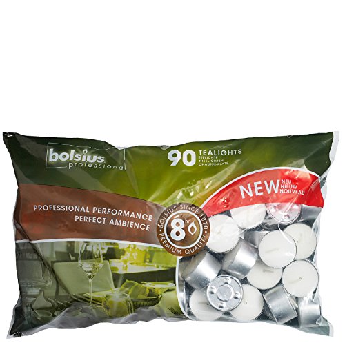 Bolsius Professional Tealight Candles White 8 hours (Bag 90)