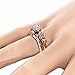 Haluoo Boho Jewelry, 2 in 1 Couple Rings Set Rose Flower Engagement Rings Round Brilliant Cut Cubic Zirconia Wedding Band Promise Rings Size 5/6/7/8/9/10/11 (8, Rose Gold)thumb 3