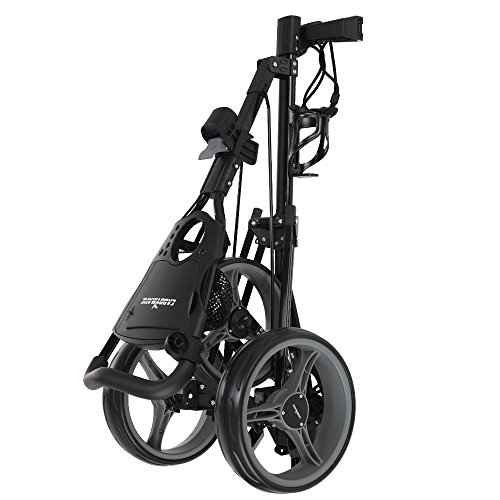 Caddymatic Golf X-TREME 3 Wheel Push/Pull Golf Cart with Seat Black
