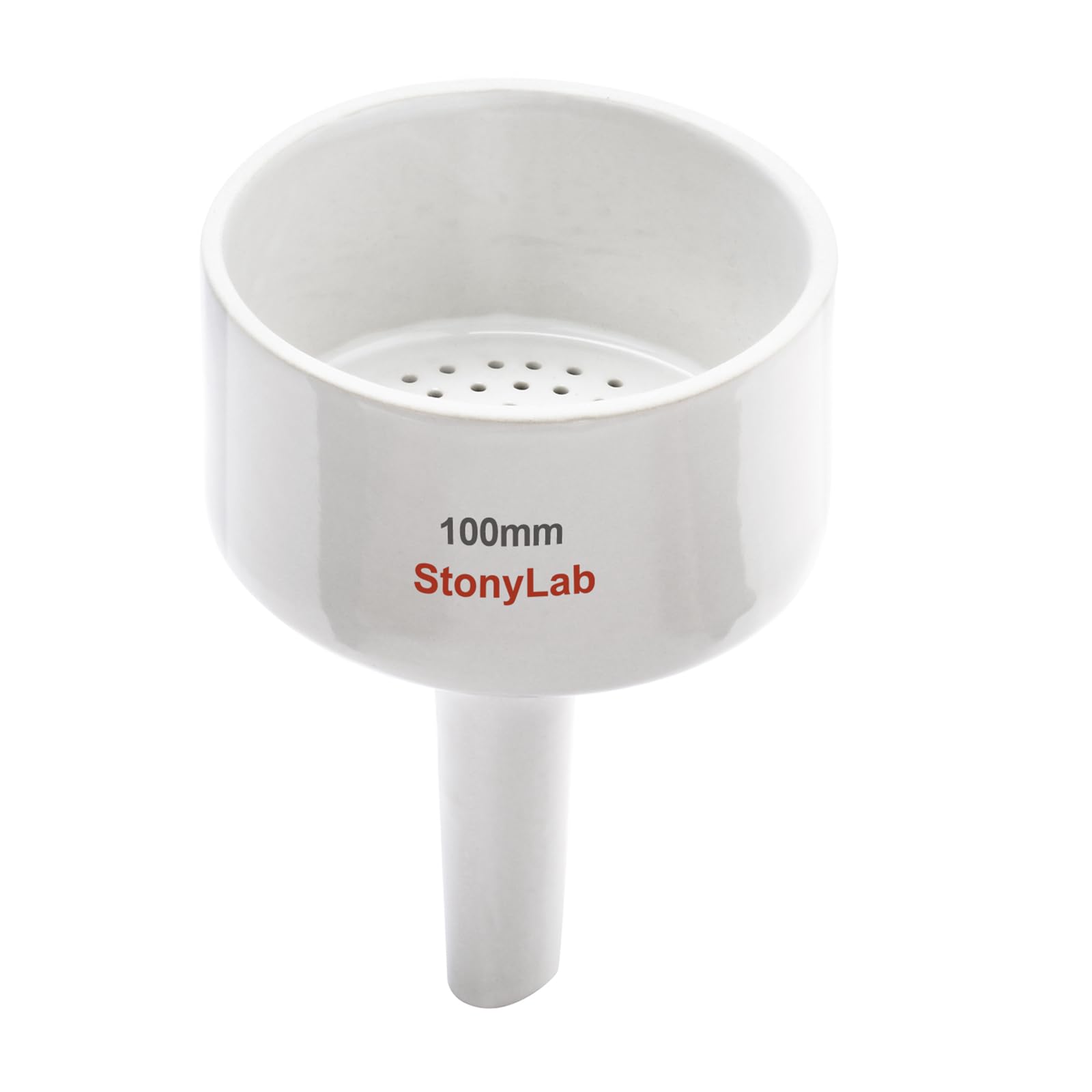 StonyLab Porcelain Buchner Funnel 100mm, Porcelain Buchner Filter Funnel OD 10cm ID 8.7cm for Laboratory