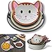 Cat Measuring Cups / Ceramic Baking Bowls Set by CULINARY CHEF CAT – Nested Cute Happy Kitten Faces makes Perfect Novelty Gift for Cat and Food Lovers