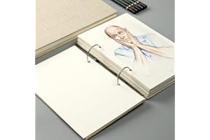 32K Sketchbook, Suitable for Drawing and Sketching, Featuring a Removable Spiral Binding and Detachable Metal Rings, Ideal fo