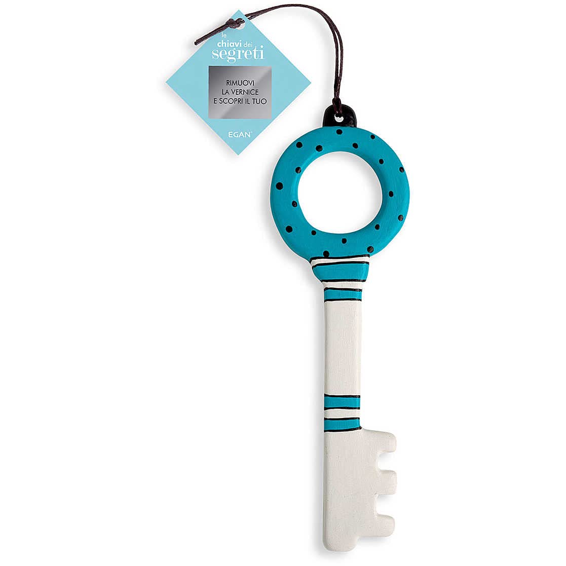Egan Key Ceramic, White and Blue, Unique