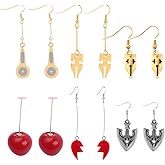 Anime Jotaro Earring JJBA Jan Pierre Polnareff Earrings Anime Earring Alloy Multicolored Ear Accessories Giorno Giovanna Earrings 6pcs