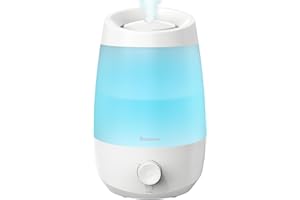 BREEZOME Humidifiers for Bedroom, 2.5L Top Fill Cool Mist Humidifiers for Bedroom, 250ml/h Mist Output,25dB, 25hrs Essential 